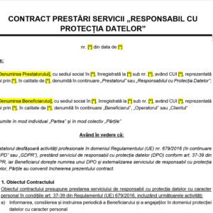 Contract prestări servicii DPO [Clauze protecție DPO]
